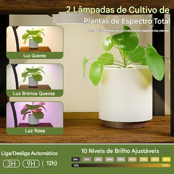 Suporte Para Plantas Interno Com Luzes De Cultivo, 6 Camadas