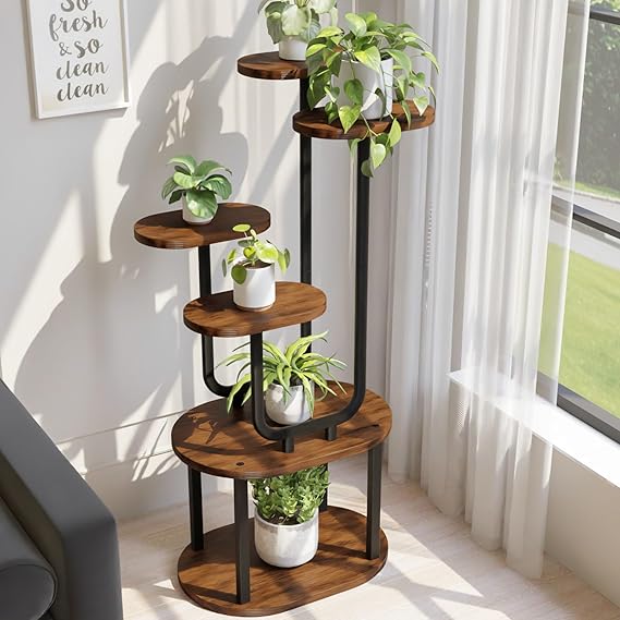 Suporte Para Plantas Interno Com Luzes De Cultivo, 6 Camadas