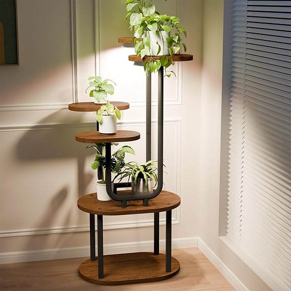 Suporte Para Plantas Interno Com Luzes De Cultivo, 6 Camadas