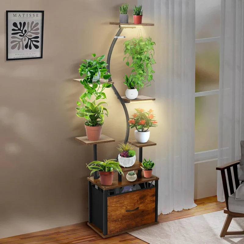 Suporte 8 Níveis com Gaveta de Armazenamento