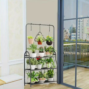 Suporte de planta interno externo em metal de 3 camadas e pendurador