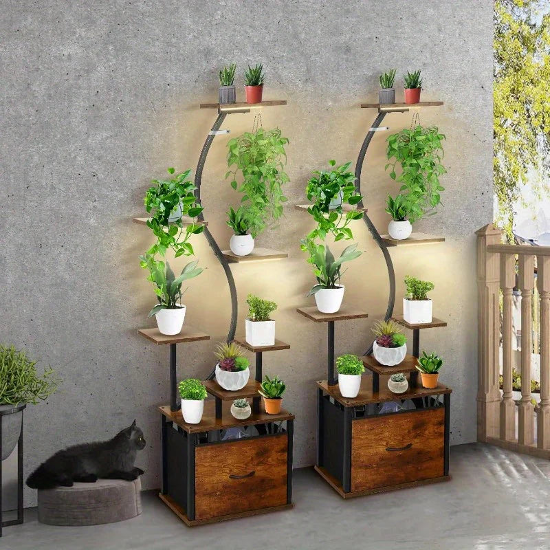 Suporte 8 Níveis com Gaveta de Armazenamento