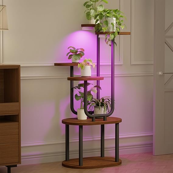 Suporte Para Plantas Interno Com Luzes De Cultivo, 6 Camadas