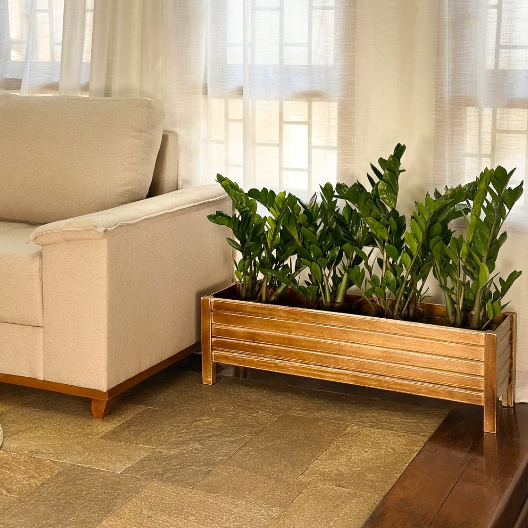 Jardineira de Madeira Ripada para Plantas