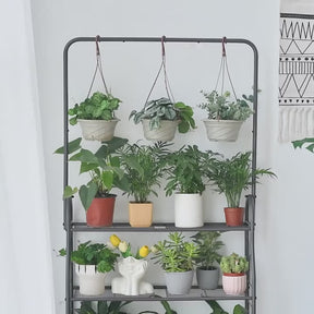 Suporte de planta interno externo em metal de 3 camadas e pendurador